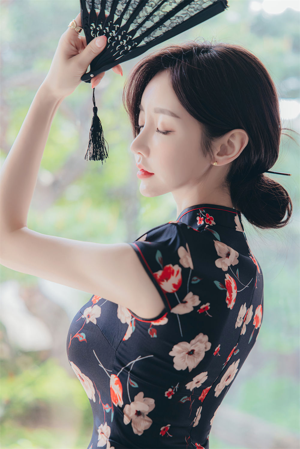 孙允珠2021春季定拍丨NO.21-月影幽娥花萼芙蓉中式旗袍裙